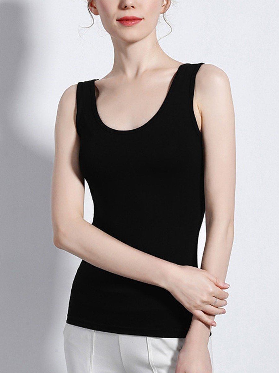  Solid Color Seamless Tank Top Homewear 