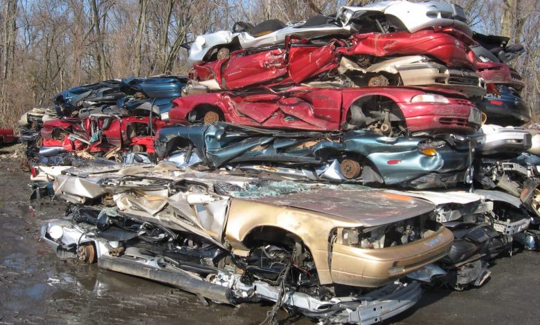 wrecked car yard