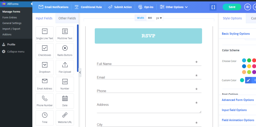 RSVP-form-layout-ARForms